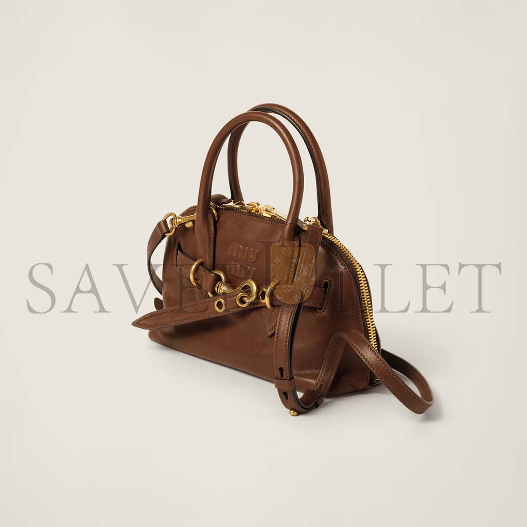 MIU MIU AVENTURE NAPPA LEATHER TOP-HANDLE BAG 5BB169 (28*16.5*10cm) MIU MIU AVENTURE NAPPA LEATHER TOP-HANDLE BAG 5BB169 (28*16.5*10cm)
